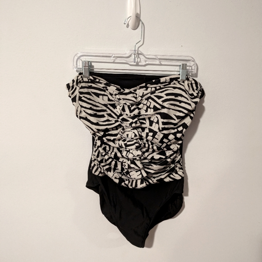 INC International Concepts Strapless or Halter One Piece Bathing Suit Size 16
